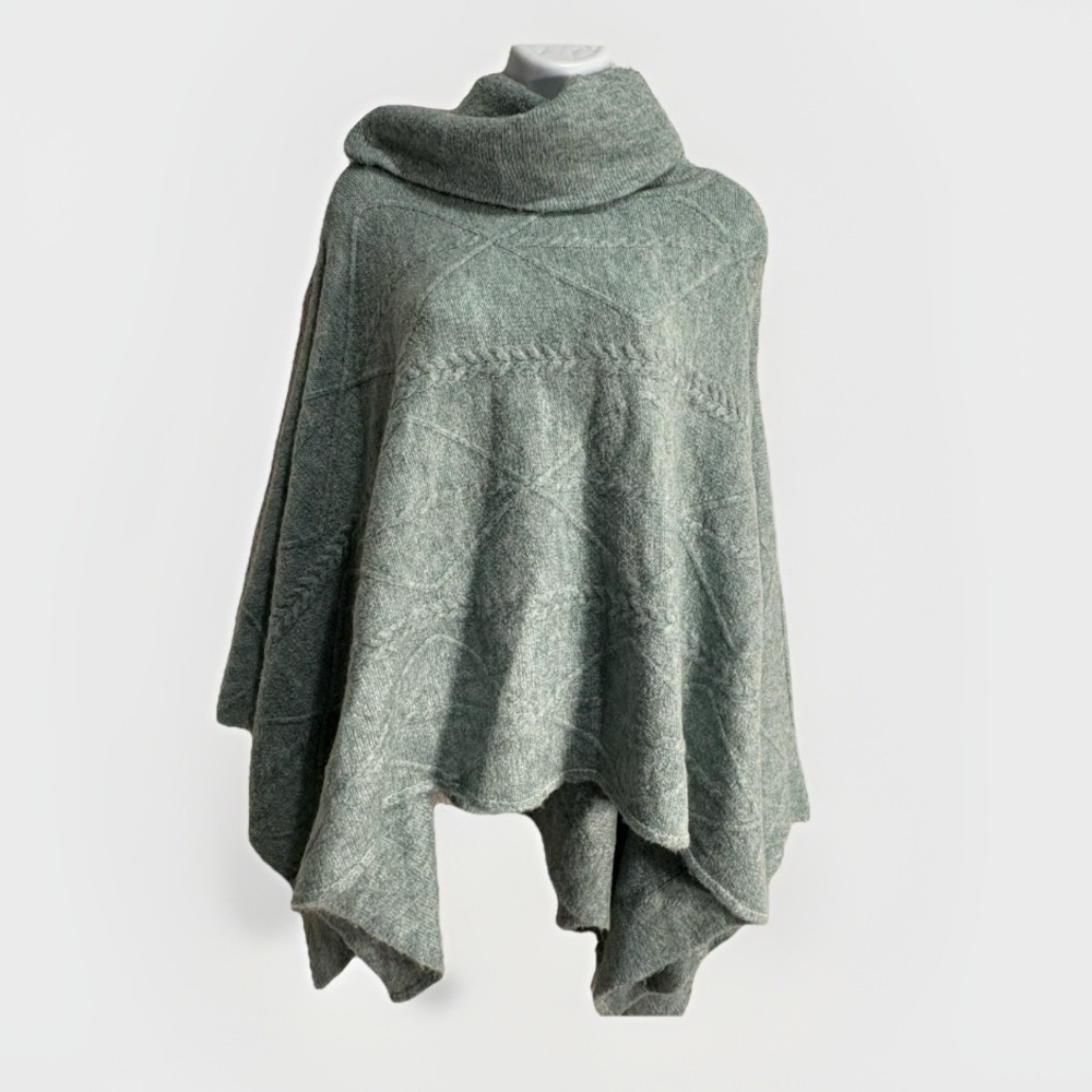 Cost Plus World Market Sage Green Poncho Sweater OS